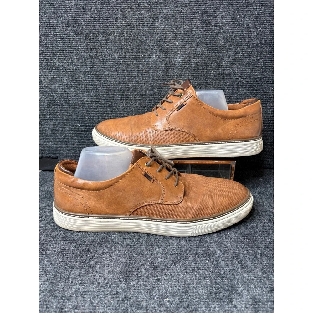 Crown Vintage Thoren Mens Tan Perforated Oxford Sneakers Size 12M CR-THOREN